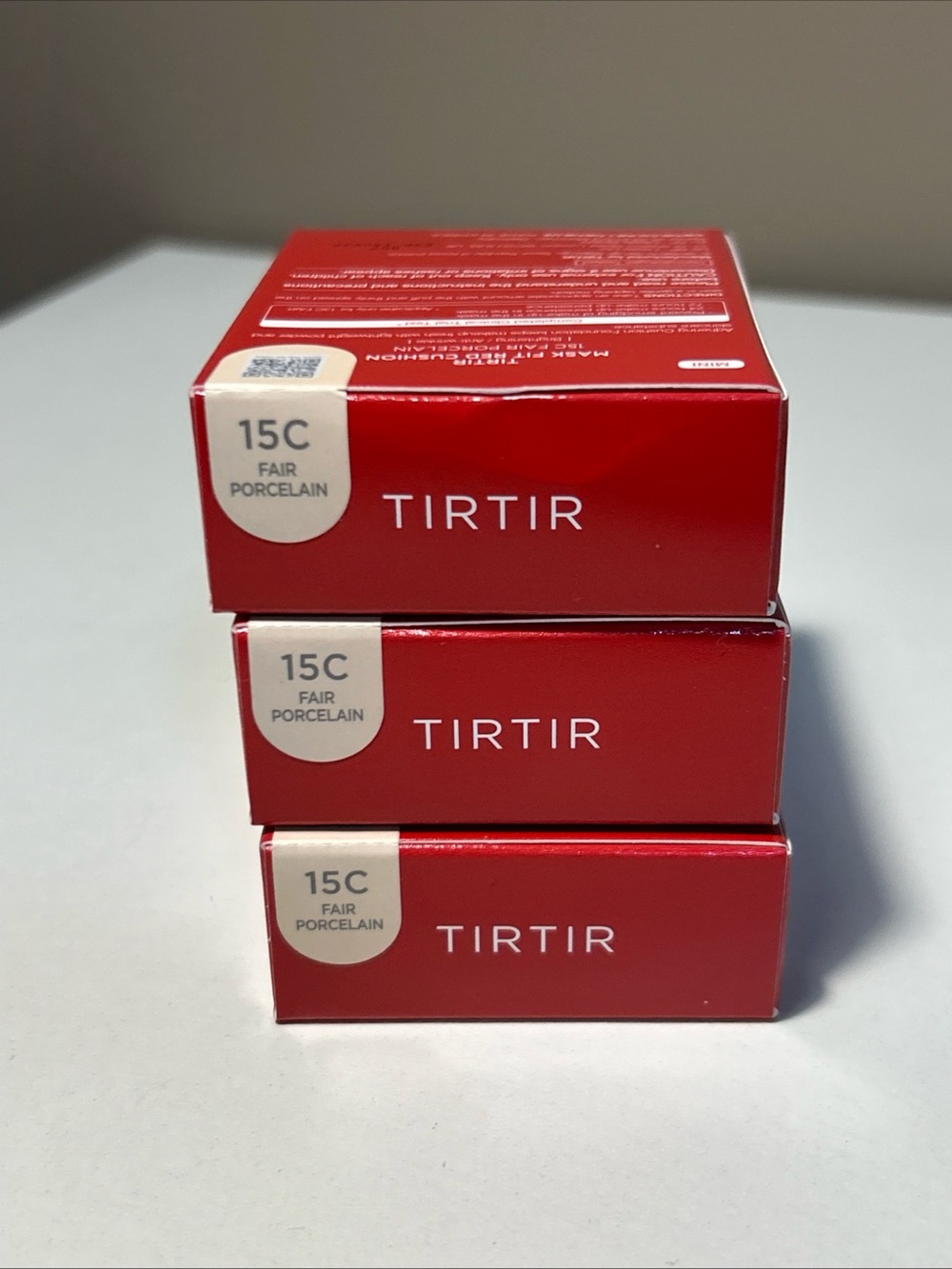 3 TIRTIR Mini Size Mask Fit Red Cushion Foundation 4.5g / 0.15 oz 15C Porcelain